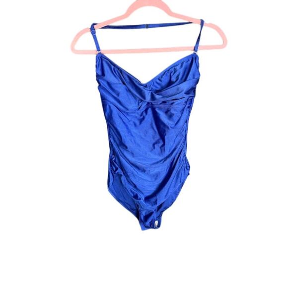 Aliana Other - VTG Housewife One Piece Size 12 Swimsuit Removable Strap Ruching Slimming